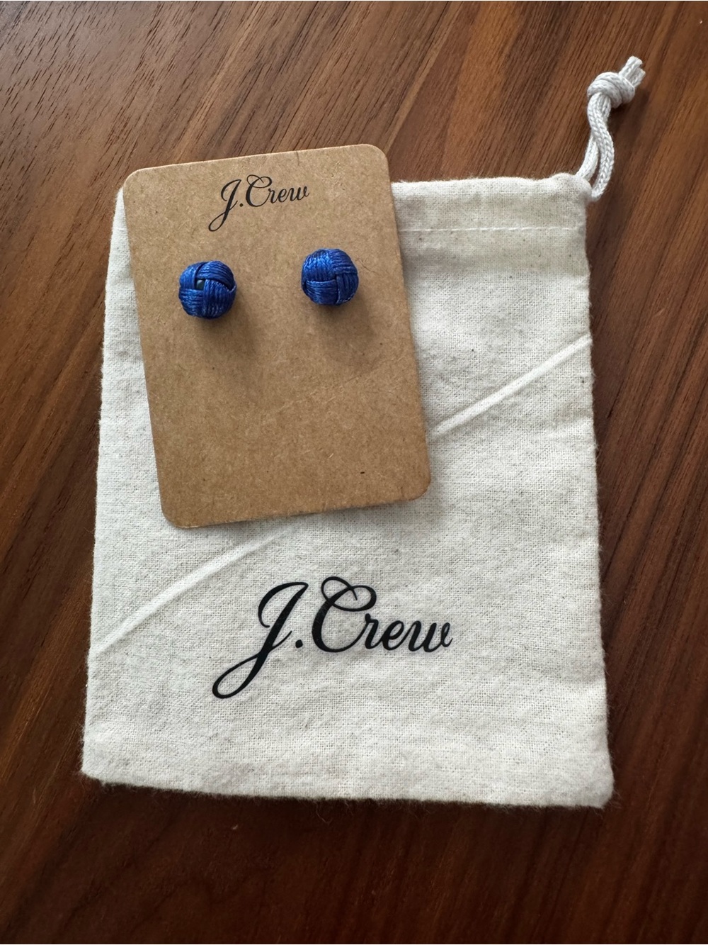 J. Crew Cobalt Blue Woven Knot Stud Earrings